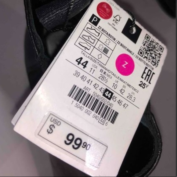 Zara Men, Men's Black leather Boots, Size 11 and 7 - Picture 6 of 6